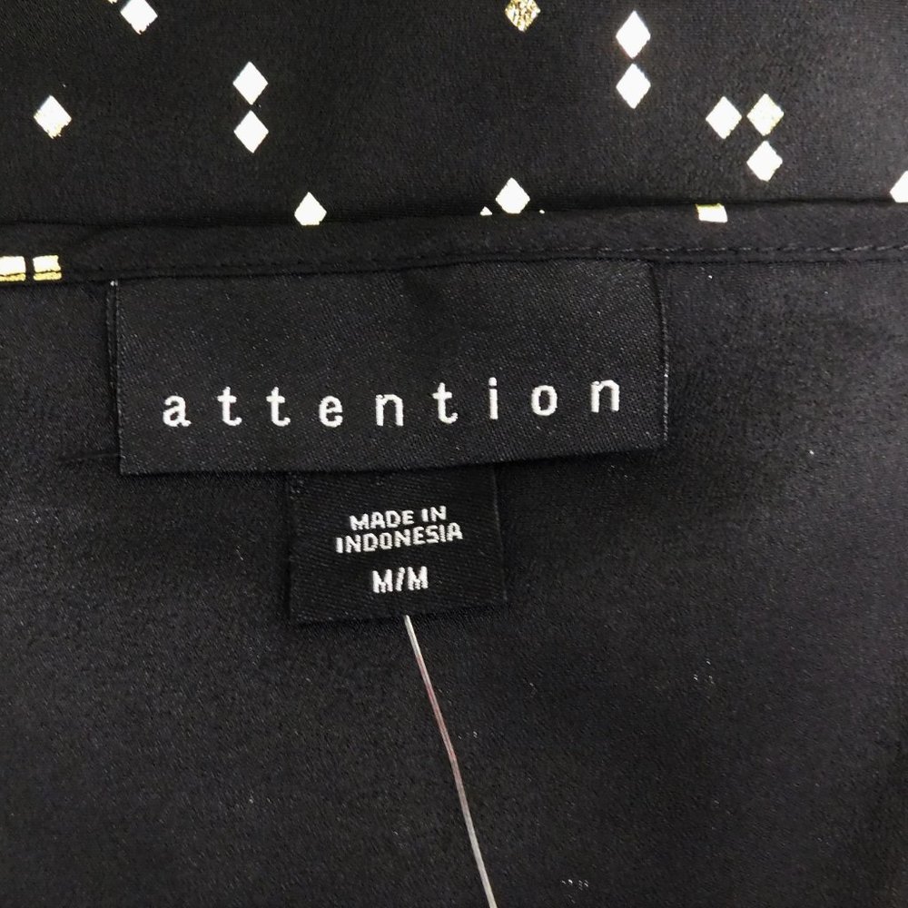 Attention Women Shirt Black Gold M - Picture 4 of 6